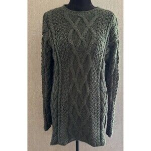 peruvian trading company Highland Wool Arian Cable Knit  Sweater Dress Chunky